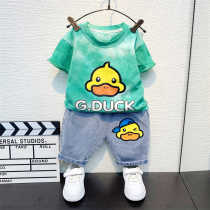 South Korean boy summer clothing short sleeve suit 2022 new ocean gas boy baby clothes wave children trendy two sets