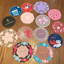 Cherry blossom silicone coaster cute office home water coaster insulation mat mug coaster round