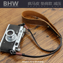 BHW France Original Retro Camera Harness Handmade Cow Leather Micro Single Shoulder Strap Genuine Leather Mad Mapleather Decompression Rope
