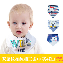Cotton gauze triangle towel baby newborn boys and women baby button bib boy boy girl bib saliva towel