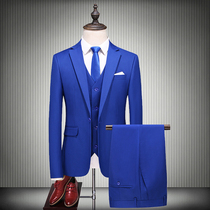 Mens business casual suit three-piece Net red tremble anchor suit suit suit professional dress wedding groomsman dress