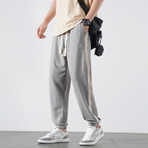 Back Force Bunches Pants Men Pants 2022 New Spring Summer Thin Leather Pants Loose Sport 100 Hitch Casual Long Pants Tide