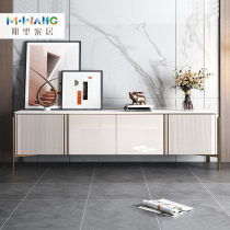 Light luxury rock plate coffee table TV cabinet combination Modern simple living room Marble floor cabinet TV cabinet Bedroom high section