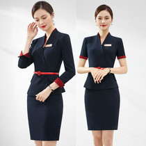 Professional suit suit female spring and autumn China Southern Airlines stewardess uniform temperament Hotel front desk beauty salon work clothes dress summer
