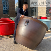 Jingdezhen ceramic big tank fish tank antique big water tank koi lotus water lily Zhaocai outdoor garden tree cylinder