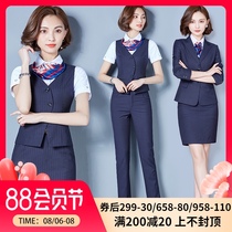 Spring and summer professional suit womens fashion hotel front desk overalls Uniform bank mobile tooling temperament suit vest