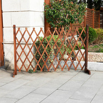 Outdoor telescopic anticorrosive wood fence fence fence outdoor solid wood flower stand vegetable garden railing indoor pet partition