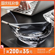 European crystal glass ashtray light luxury fashion ornaments home living room office cigar ashtray large cigarette saucer