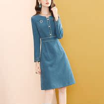 Italian foreign trade brand export clearance tail goods outer single middle-aged mother autumn knit size womens dress
