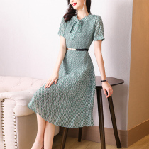 2021 fashion suit Western style cover belly fat lady large size lady dress high-end summer waist lady