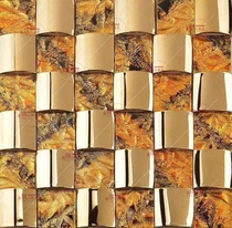 European metal plating crystal glass bar KTV background wall sticker waist line puzzle tile mosaic background wall