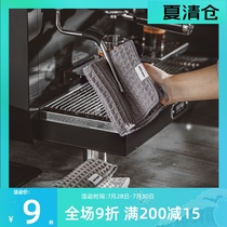 Bar towel Coffee machine cleaning cloth Milk foam rod rag Waffle absorbent quick-drying towel with lanyard