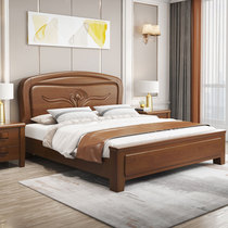 2021 nian new Chinese wood bed 1 8 m 1 5 master bedroom bed double storage high box factory direct sales