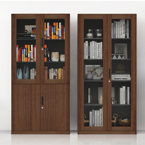  Office steel file cabinet iron cabinet file cabinet household bookcase lockable storage cabinet wood grain low cabinet