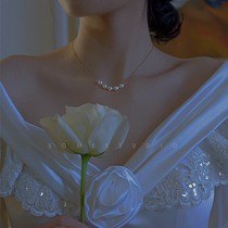 Give back! 2021 New Womens Nuclear Freshwater Pearl Necklace Collarbone Chain Versatile Vintage Niche Moms Model