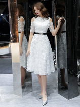 Small evening dress female 2021 new banquet temperament socialite can usually wear high-end white dress short dress