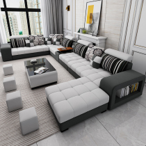 Fabric sofa Living room furniture size apartment type Lazy cloth sofa combination Modern simple economic three-person seat