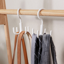 Household rotatable 4-claw adhesive hook simple hanging bag scarf rack wardrobe can be superimposed S-shaped tie silk scarf trailer rack