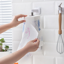 Creative vertical tissue rack non-perforated toilet kitchen roll paper holder no trace paste toilet paper storage rack