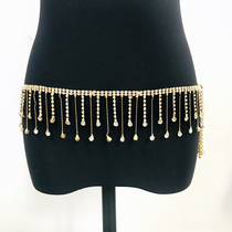 Belly dance waist chain New tassel Oriental dance belly button chain rhinestone belt sexy beginner diamond chain waist ornaments