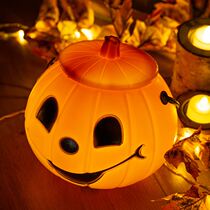 Pumpkin candy jar Halloween candy bucket for sugar bag photo props scene layout portable lantern basket ornaments
