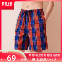 Shile Pure Cotton Sleeping Pants Mens Summer Shorts Slim Fit Large Size Home Pants All Cotton Big Pants Underpants Men Beach Pants Men