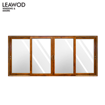 Good wood road custom heavy-duty double-track sliding door seamless welding wood aluminum door KT145 American balcony door wind pressure resistance