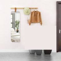 Nordic entrance coat rack Mirror wall-mounted full-length mirror integrated with full-length mirror ins fitting mirror solid wood hanging clothes rod