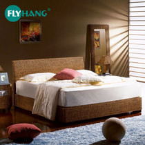 Flying rattan double rattan bed 1 8 meters single bed 1 5 meters Hotel club rattan art bed Indonesian rattan bed Tatami