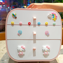 Baby headdress clip storage box Childrens portable multi-layer cute girl dressing and finishing rubber band hair accessories jewelry box