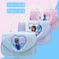 Frozen childrens Princess small bag female Aisha Princess shoulder bag shiny little girl change shoulder bag