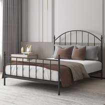 Nordic iron bed double bed thickened reinforced iron frame bed modern simple bedroom princess bed dormitory single iron bed