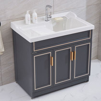 Sofitel quartz stone space aluminum laundry cabinet Bathroom balcony laundry pool with washboard floor-to-ceiling small apartment Home