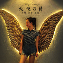 Wrought winged wall pendant clothing shop net red bar Industrial Wind three-dimensional background wall decorations