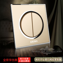 Claymar Crystal Mirror Glass Champagne Golden Switch Socket Ii Open Single Control Switch Panel Two single couplets