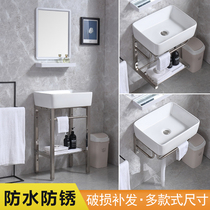 Stainless steel bracket basin ceramic wash basin hanging wall washbasin without faucet hole non-hole hole pool plate balcony