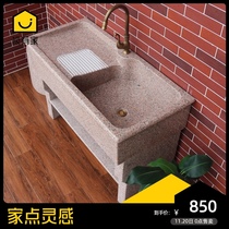 Marble Granite Stone laundry pool Balcony Household wash basin One-piece sink Whole stone outdoor laundry basin