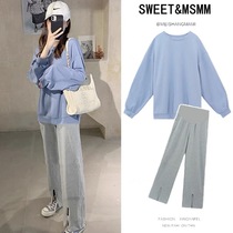 Pregnant Woman Spring Clothing Suit Fashion Out of Spring and Autumn Clothing Nets Red not to Pregnant Spring Sports Casual Two Sets