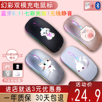 Bluetooth wireless mouse rechargeable mute cute game unlimited for mac Apple ipad mechanical revolution HP Lenovo Xiaomi Microsoft Samsung girls laptop tablet