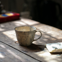 (Updated in July)Color makeup earth milk coffee cup Latte coffee cup Hand-made coarse pottery worm work