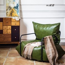 Nordic Sloth Sofa Chair Single Cortex Casual Tatami Small Lying Chair Small Family Type Industrial Wind Iron Art Leather Sofa