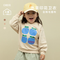papa climb for spring and summer baby fruits printed acrosse male and female pure cotton sucking sweat soft and trendy foreign air blouses