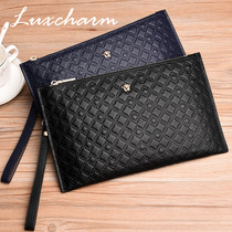 Luxcharm mens leather casual soft leather clutch bag tide fashion youth letter bag European and American personality clutch bag