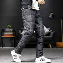 Winter down pants male warm black white duck suede straight tube pants down to 20 degrees Thickened Anti Cold Big Code Outwear Cotton Pants