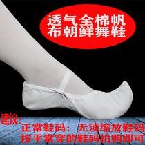 Zhengycode Korean dance shoes white canvas classical dance shoes indoor practice dance shoes flat dance shoes performance shoes