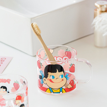 Net red ins cartoon children wash mouth cup milk sister brush Cup girl heart student glass