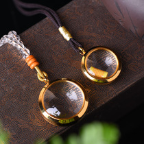 Gap box pendant crystal transparent hollow Amulet pendant corrugated charm can be opened without fading necklace men