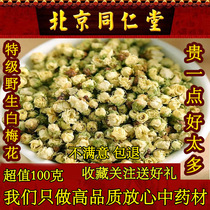 Tongrentang white plum blossom traditional Chinese medicine wild first stubble green calyx plum White Plum Flower tea dry 100g soaked water
