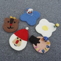 Wool felt creative placemats doll placemats small snowman coasters American country felt placemats Home Soft