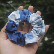 Two or three meters plant dyed blue dye print large intestine Hairband hair accessories cotton hipster head rope indigo pastoral style